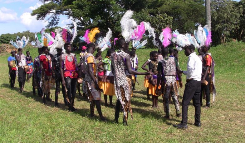 Youth ready to start the Bwola dance. Note Bwola dance is one of the Acholi traditional ceremonial dances presented by the Patiko community before their King (Rwot) at Fort-Patiko